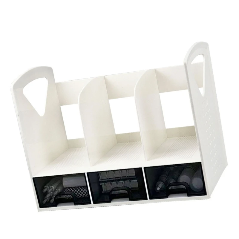 Boodend escritorio con 3 cajones deslizantes, organizadores escritorio multifuncionales, soporte para libros, revistas,