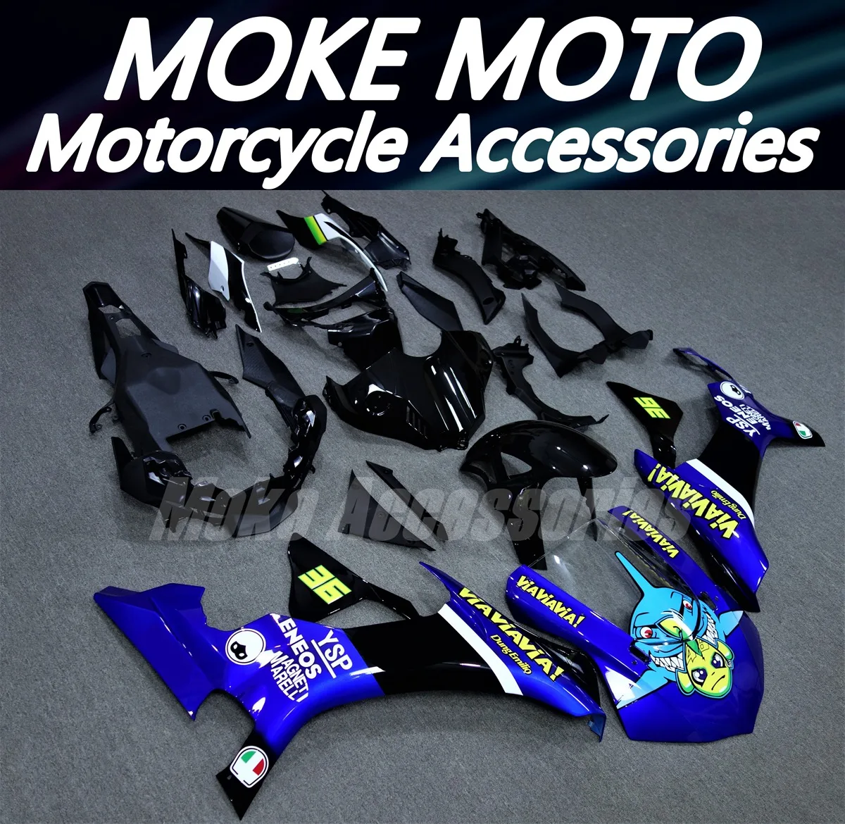 Motorcycle Fairings Kit Fit For Yzf R1M R1 2015 2016 2017 2018 2019 Bodywork Set High Quality Abs Injection New Blue Shark