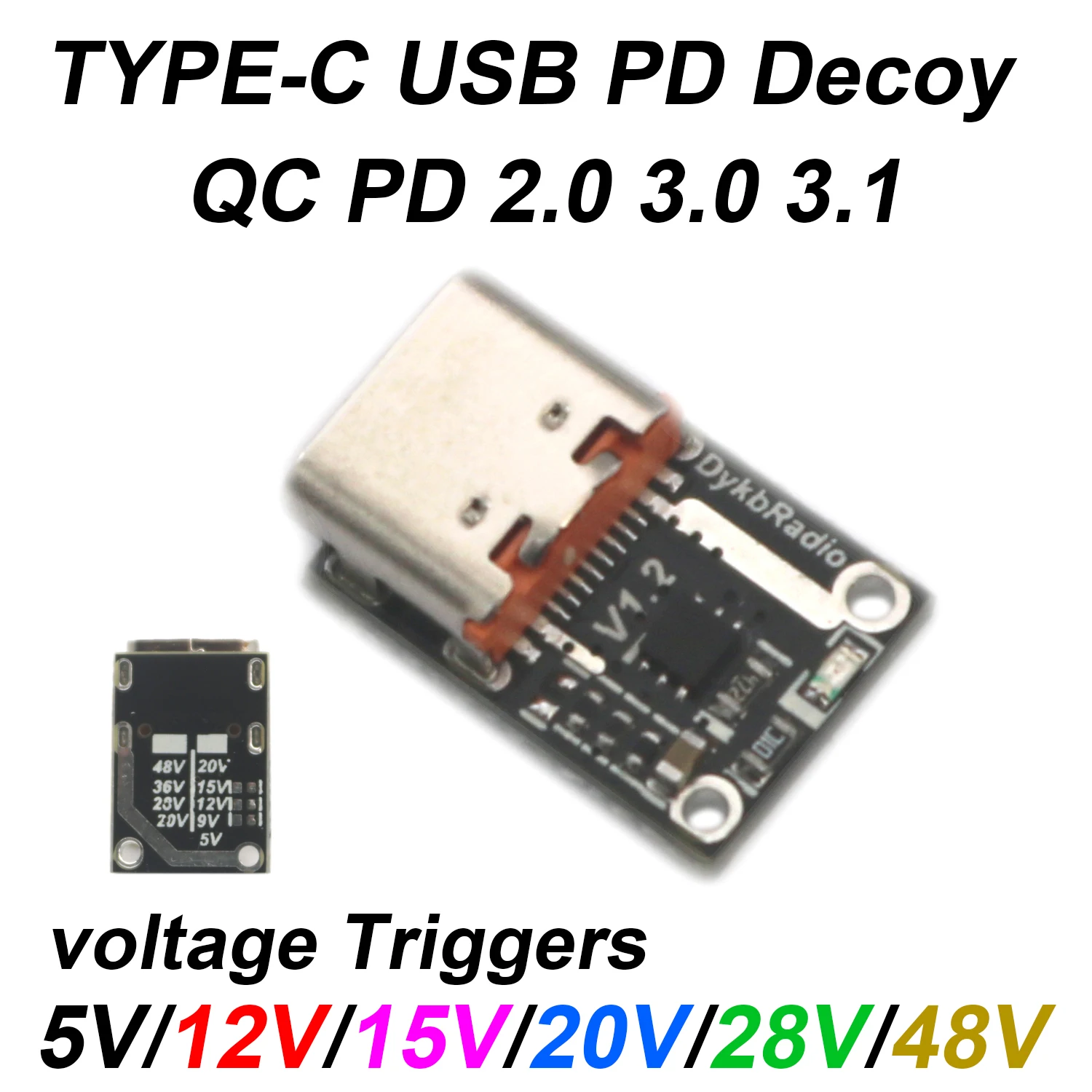 Fonte de Alimentação de Carregamento Rápido Adaptador de Triggers de Tensão pd para Carregamento dc 140w 5a Usb Tipo-c pd Decoy qc Pd3.1 5v 9v 12v 15v 20v 28v