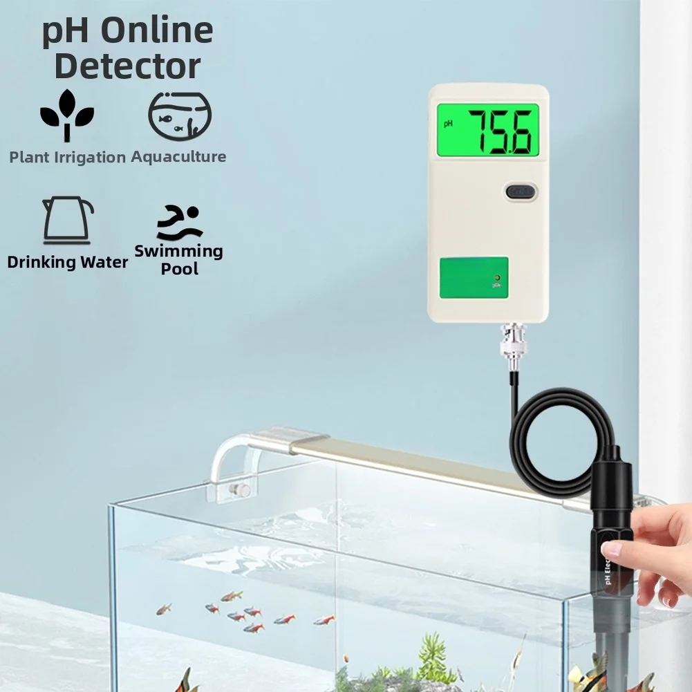 LCD Digital PH Meter 0-14 Range Water Quality Tester Portable Aquarium Pool Drinking Temperature Compensation Probe PH-3012