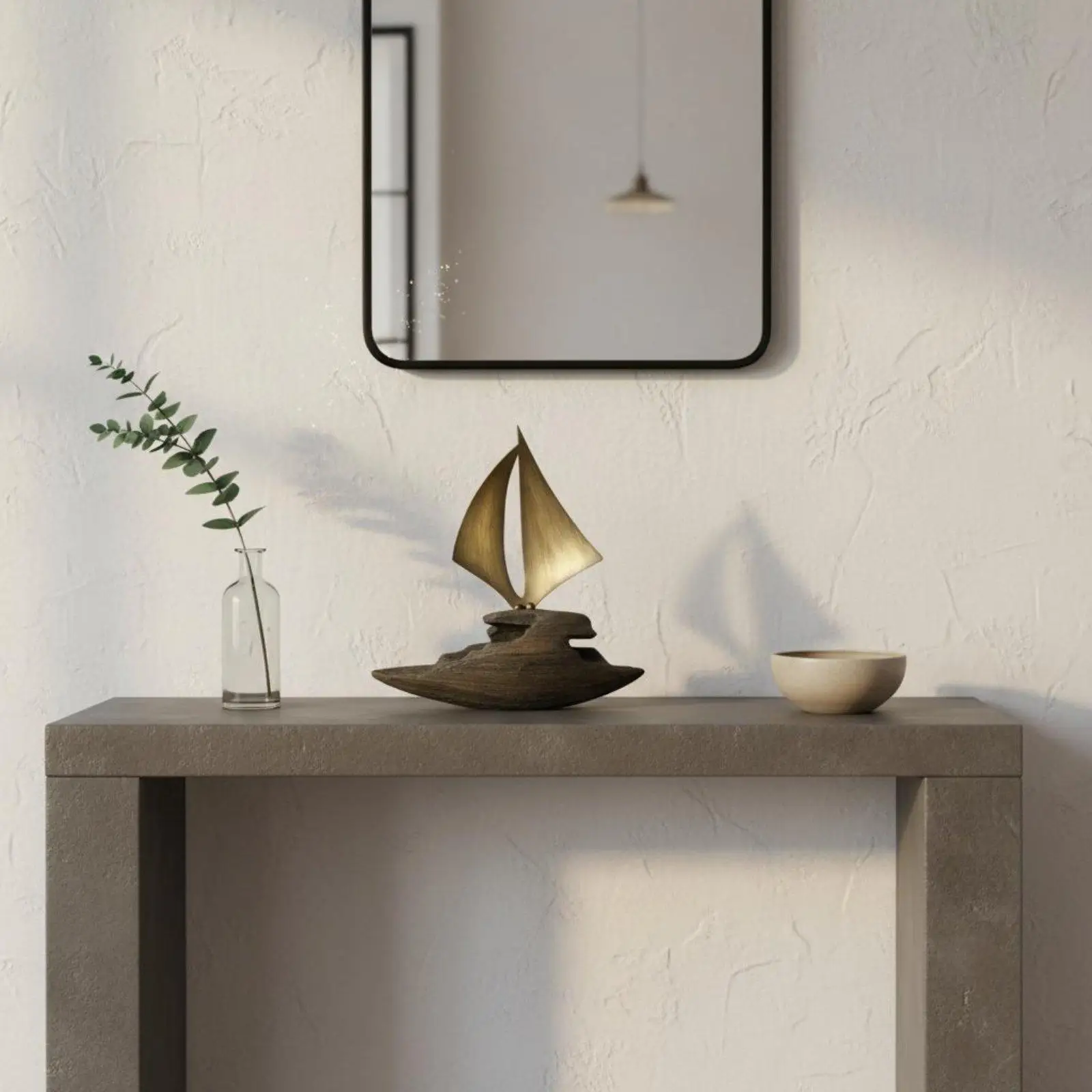 Decorative Ship Model Tranquil Passage Symbol Modern Boat Figurine for Shelf