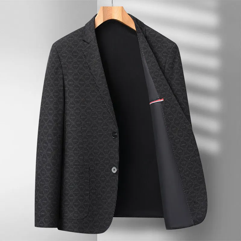

2026 New Men's Pinstripe Blazer High Quality Business Casual Slim Fit Suit Jacket For Work & Daily Wear