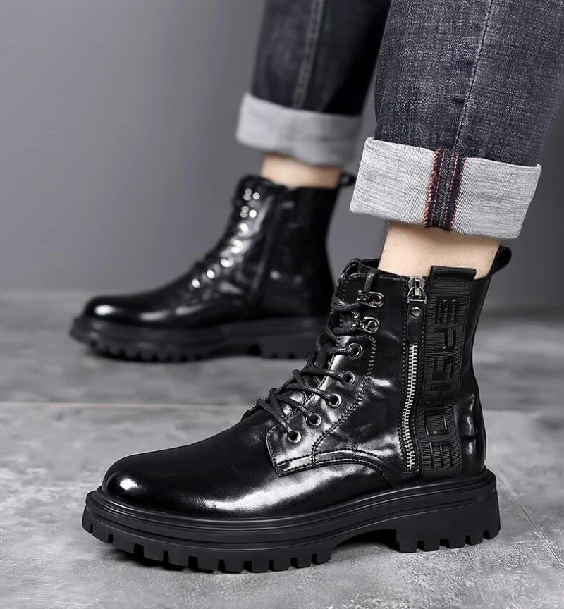 

Кожаные ботинки с высоким берцем, повседневная деловая обувь для мужчин, платье Tenis De Hombre, мокасины Mokasin Tenis Caballero Designer