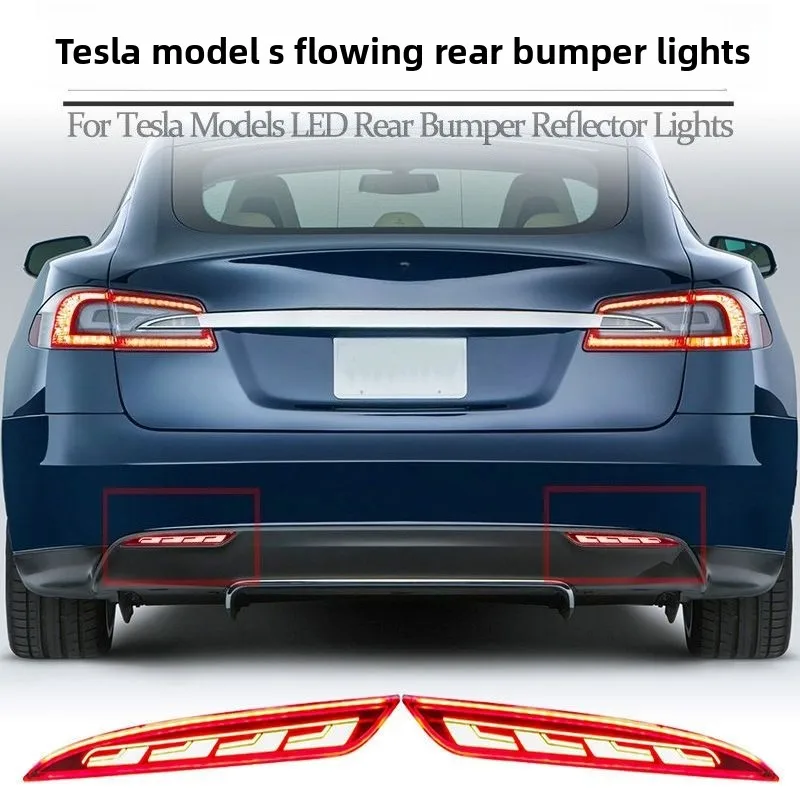 

Suitable for Tesla 14-21 Model S rear bar light LED brake flash, fog tail light modification after turning to running water