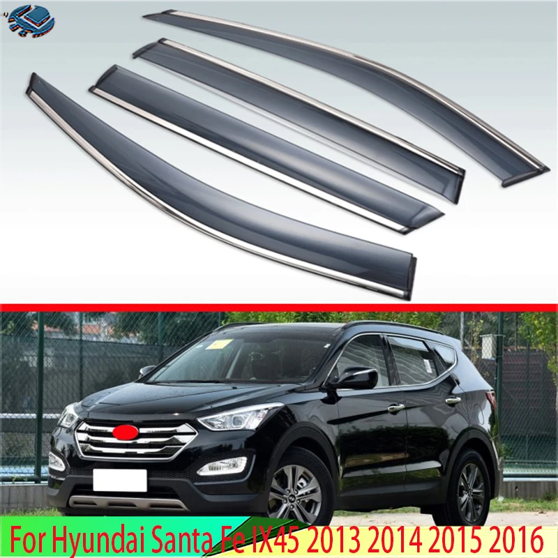 

For Hyundai Santa Fe IX45 2013 2014 2015 2016 Plastic Exterior Visor Vent Shades Window Sun Rain Guard Deflector