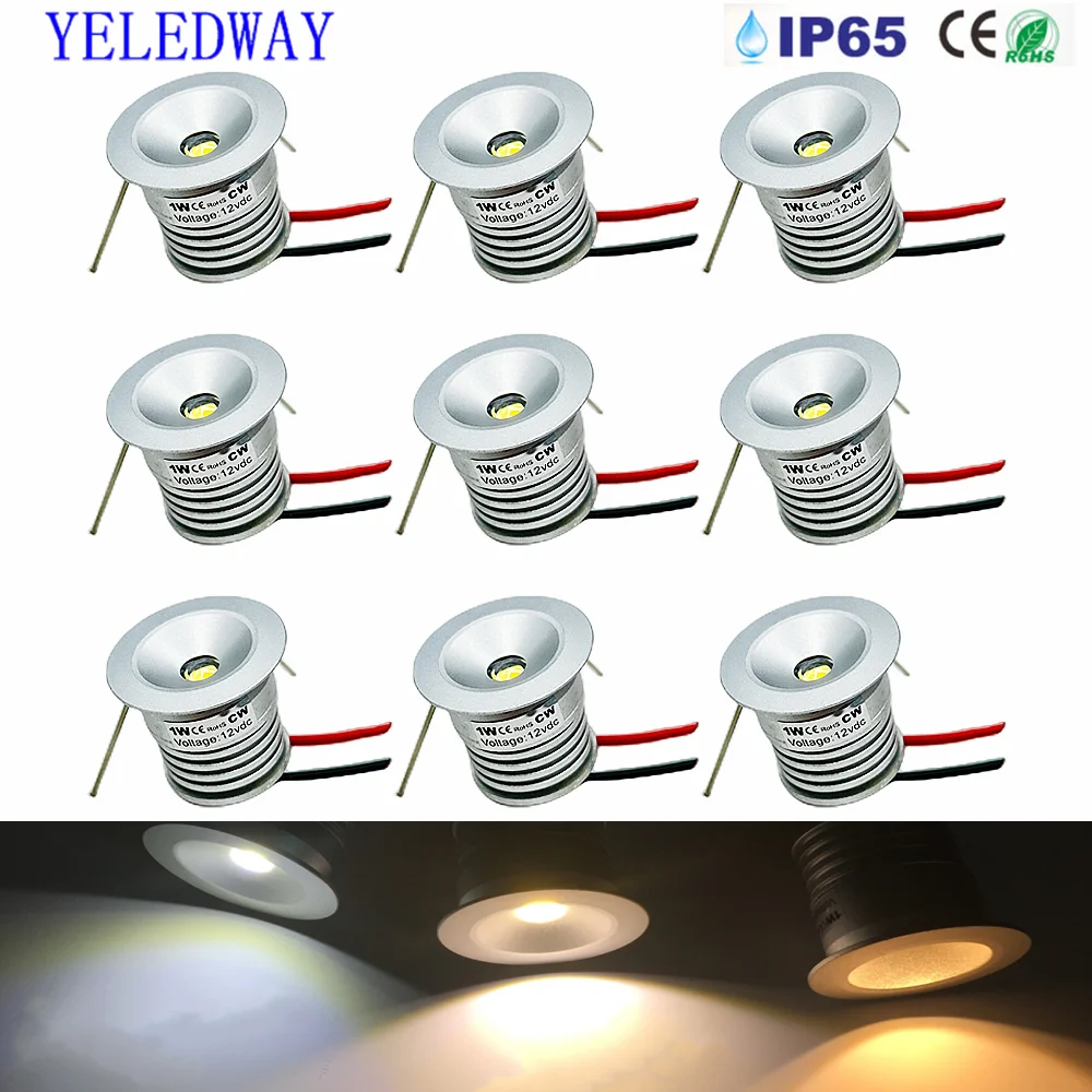 IP65 Waterproof Mini Downlight LED 12V 1W 25mm Recessed Spot Light Ceiling Kitchen Stair Led Spotlight Outdoor Showcase Lighting