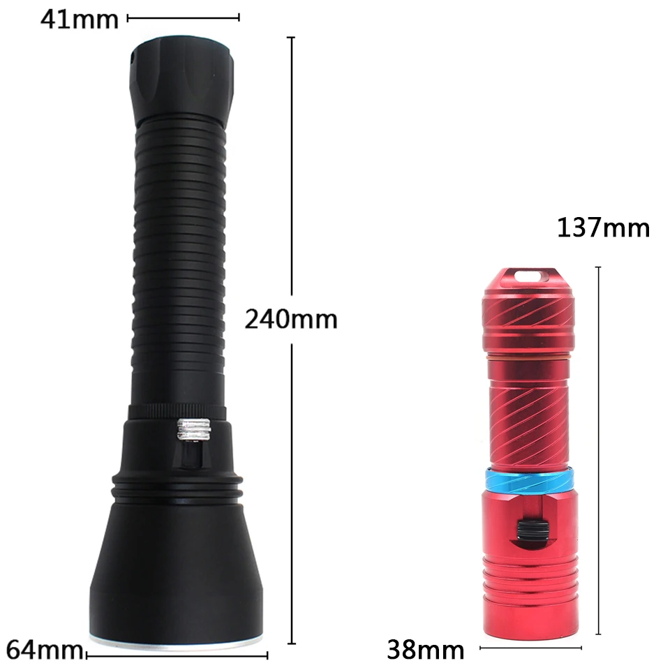 Lamp Diving Flashlight Light Waterproof 2* 26650 Or 18650 Rechargeable Battery Xhp70 Shock Resistant,Hard Defense Led