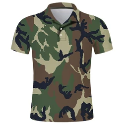 Summer New Camouflage Graphic Polo Shirts For Men Clothes POLO Shirt Veteran Button Streetwear Clothing Casual Male Lapel Tops