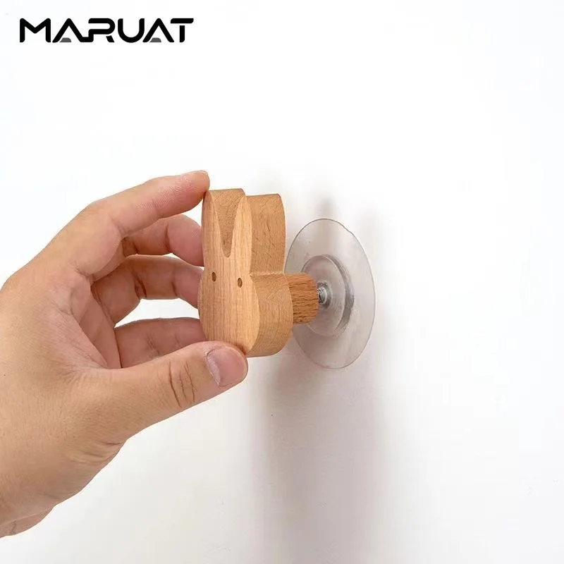 Wooden Hooks Animal Room Decor Children Room Wall Keychain Coat Hook Cabinet Handle Hanger Kitchen Accessories Furniture Handles