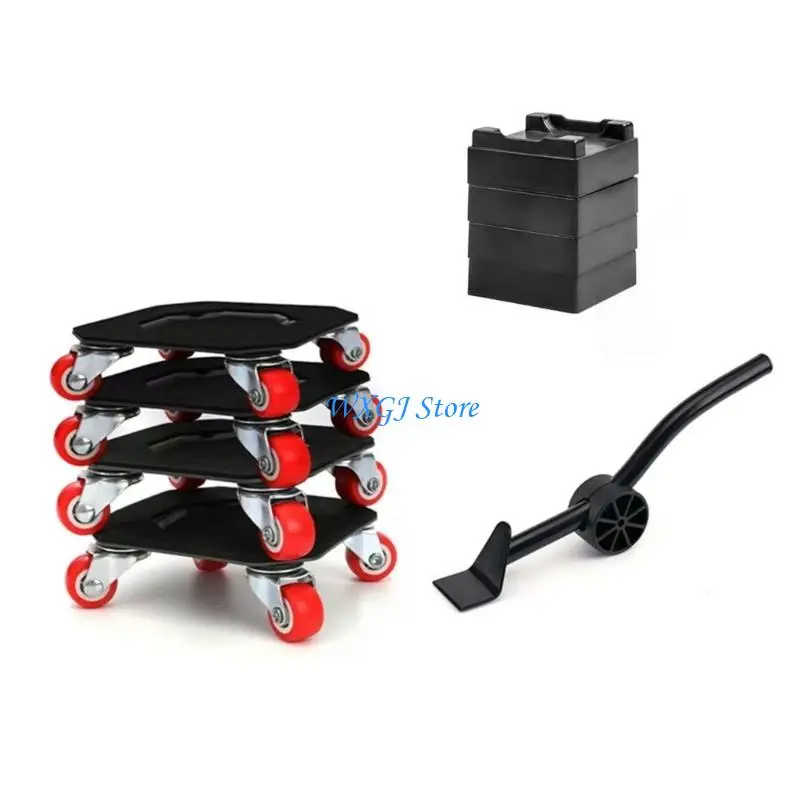 37JE Furniture Mover Multipurpose Heavy Duty Dollys with Auxiliary Lifter 360 Degree Rotating for Sofa Bed Relocation