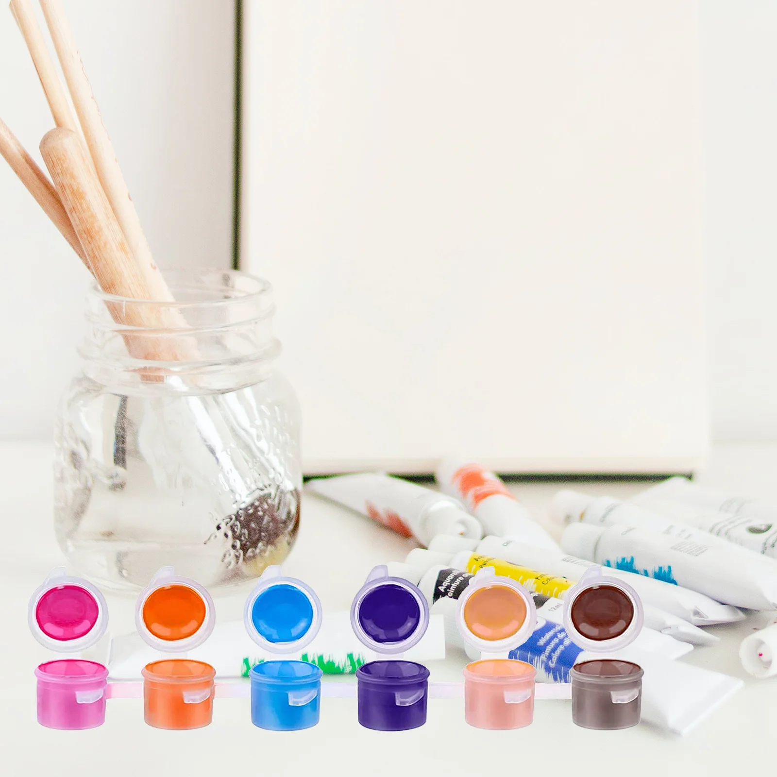 40 Pcs Paint Box Craft Containers Pod Strips Pigment Empty Pots Painting Plastic Storage Case