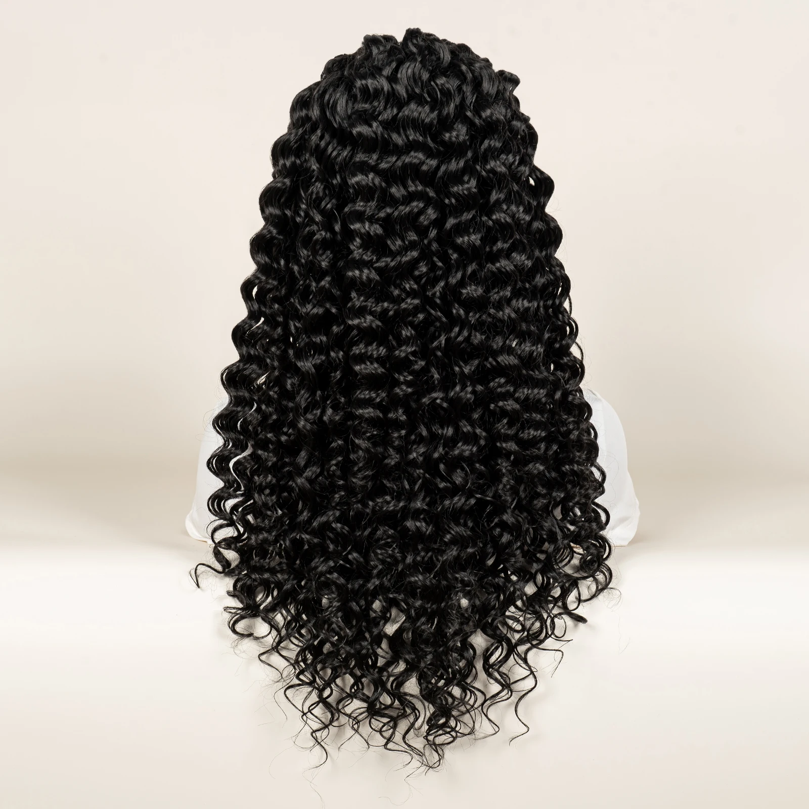 نصف شعر مستعار مضفر مع طفل كورنو الطبيعي شعر مستعار اصطناعي موجة عميقة كامل الدانتيل الباروكات 26 بوصة للنساء السود #3
