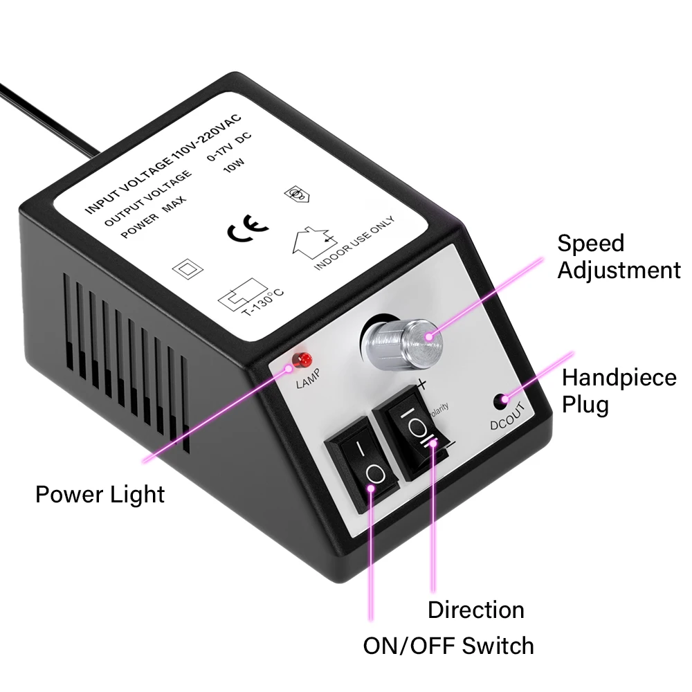 YIKOOLI Nagelboormachine 20000 RPM Professionele elektrische nagelboormachine voor Nail Tech Supplies Acryl elektrische nagelboor
