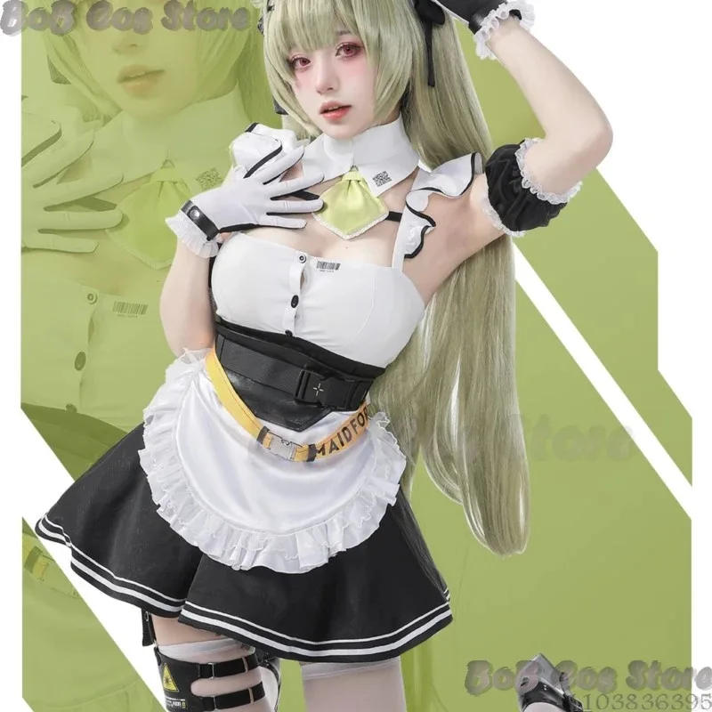 

25COSSoda Game GODDESS OF VICTORY: NIKKE Косплей Костюм Опора Зеленый Длинный Парик Черно-Белое Платье Униформа Хэллоуин Ролевые Игры Женщины