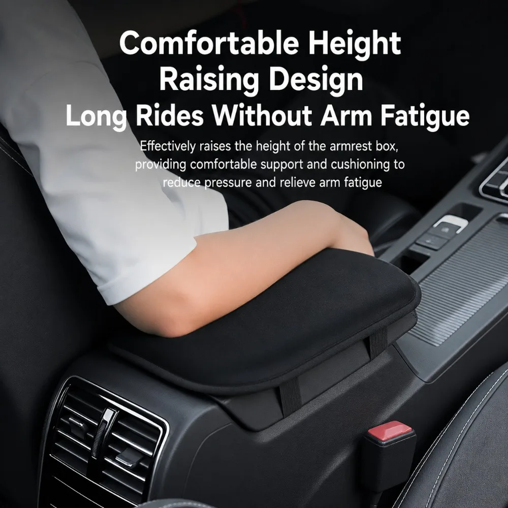 Universal Plush Car Armrest Pad Luxury Heightening Cushion Central Console Cover Soft Vehicle Interior Support Accessory 5
