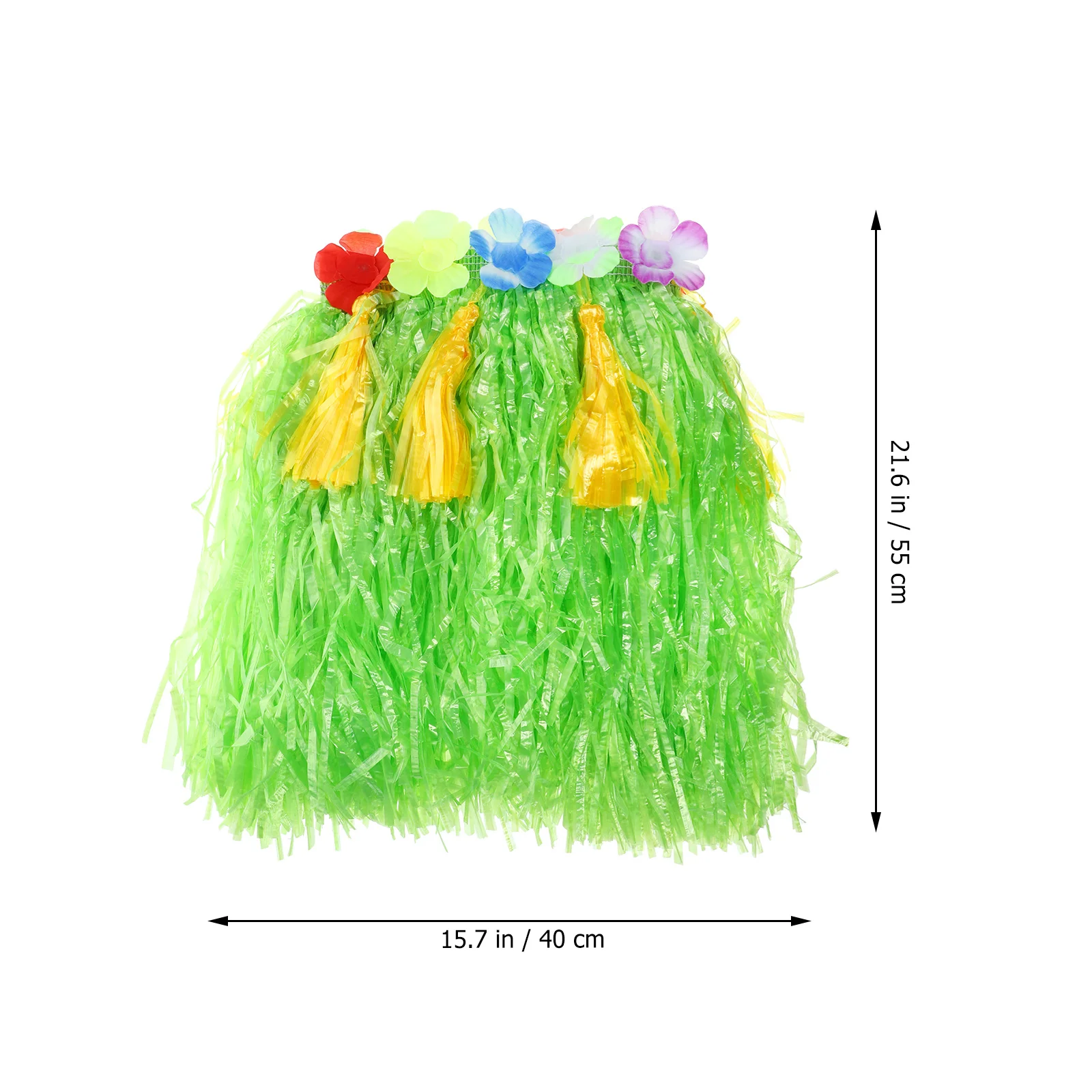 Conjunto de falda de hierba para niños, traje de baile Tropical Hula de 40Cm, accesorios de fiesta hawaiana, decoración festiva verde para celebración