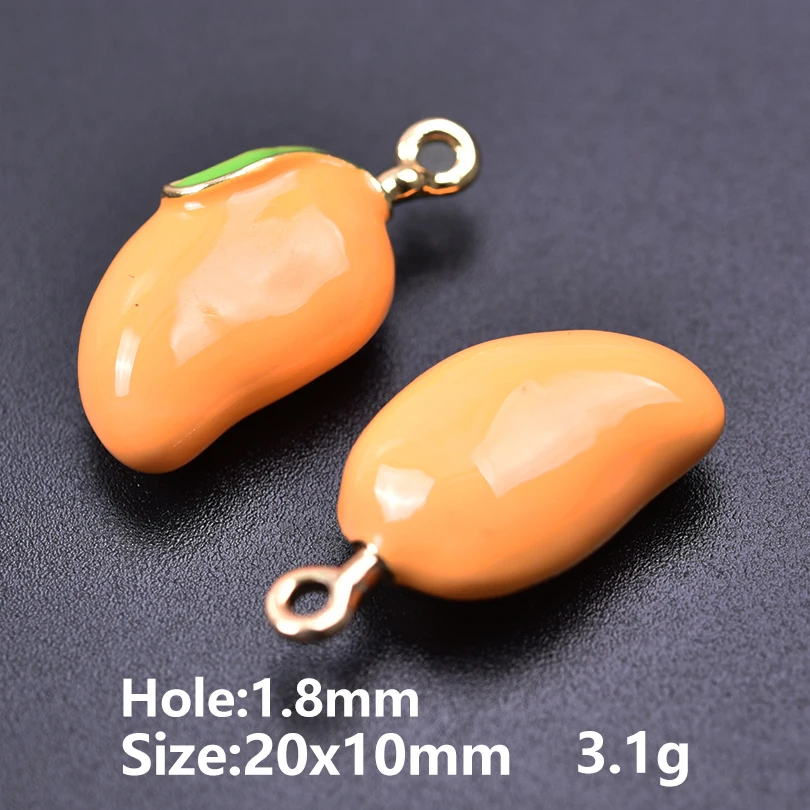 5pcs Cute Fruit Charm Pendants for DIY Jewellery Making