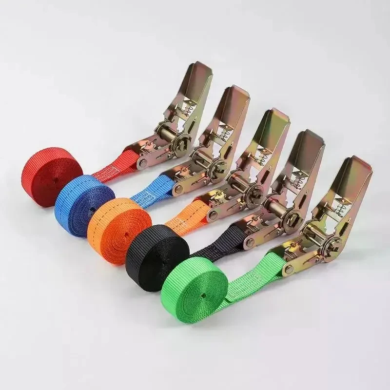 2m/3m/5m Cargo Strap Ratchet Tensioner Freight Car Fixed Tightener Tighten Rope For Luggage Goods Transportation Outdoor Camping