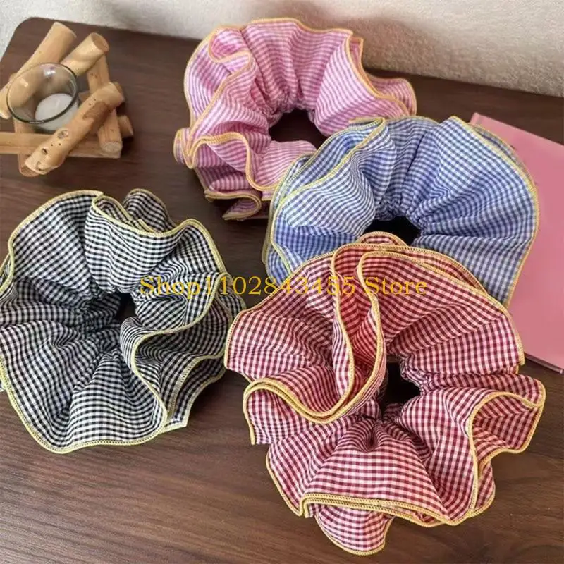 49mc على الطراز الكوري المتقلب صلات الشعر المزدوجة ذات الطبقة المزدوجة للنساء والفتيات scrunchies كبيرة الحجم