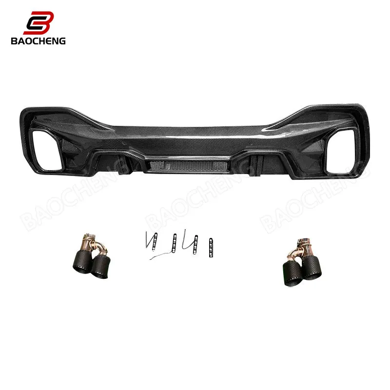 New X6 G06 2019 M Sport LD Style Carbon Fiber Rear Bumper Rear Diffuser Lip with Light Car Parts Body Kit