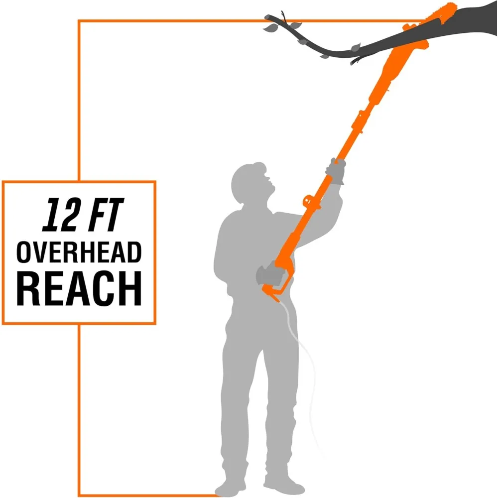 منشار كهربائي تصغير 8 بوصة 6 أمبير، سلكي، أسود وبرتقالي