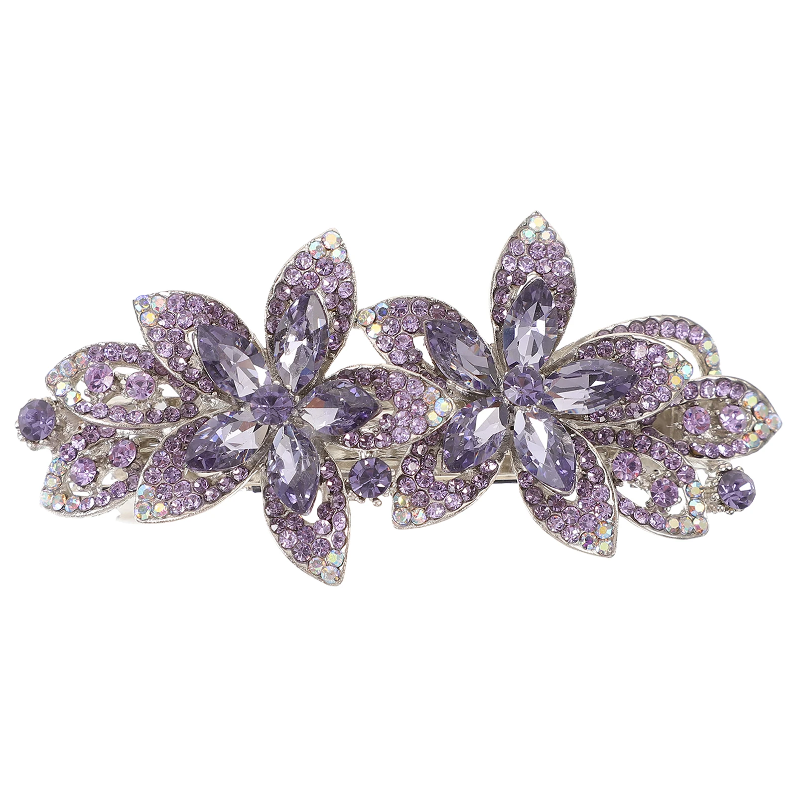 

Crystal Flower Hair Clip Rhinestone Clips Women for Styling Barrettes Floral Rhinestones Accessories Spring Metal