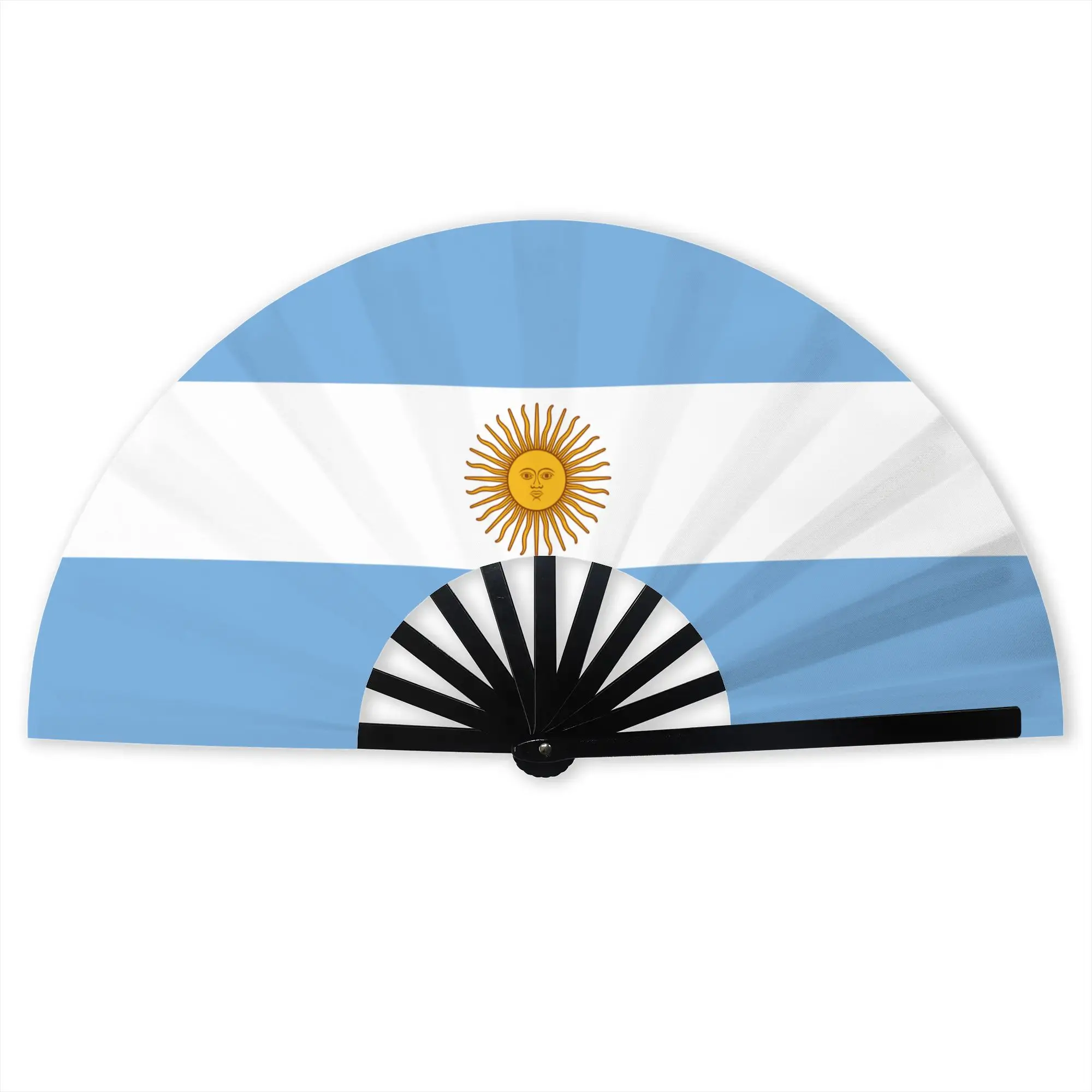 Customized Flag Of Argentina Portable Pocket Fan Outdoor  Polyester Folding Fan Chinese Dance Handheld Cooling Fans