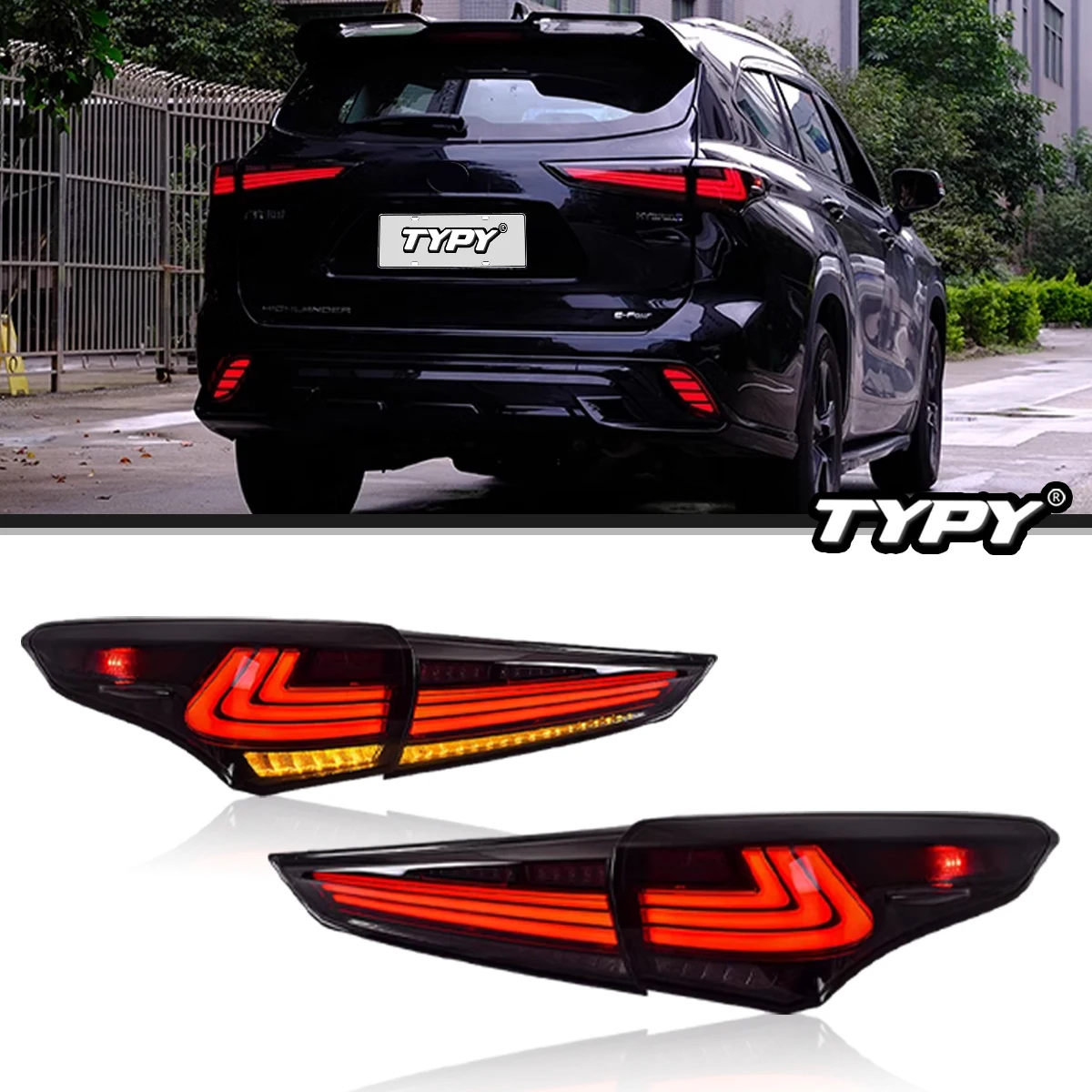 

TYPY Car Tail Lights For Toyota Highlander Taillight 2021-2022 LED Car Tail Lamps Daytime Running Lights Dynamic Turn Signals