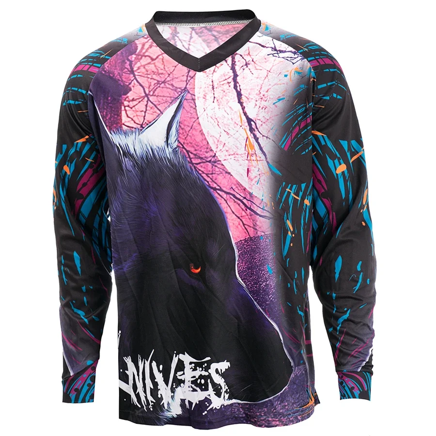 2026 Men's Downhill Cycling Jersey Long Sleeve Moisture Wicking Mountain Bike Racing Shirt