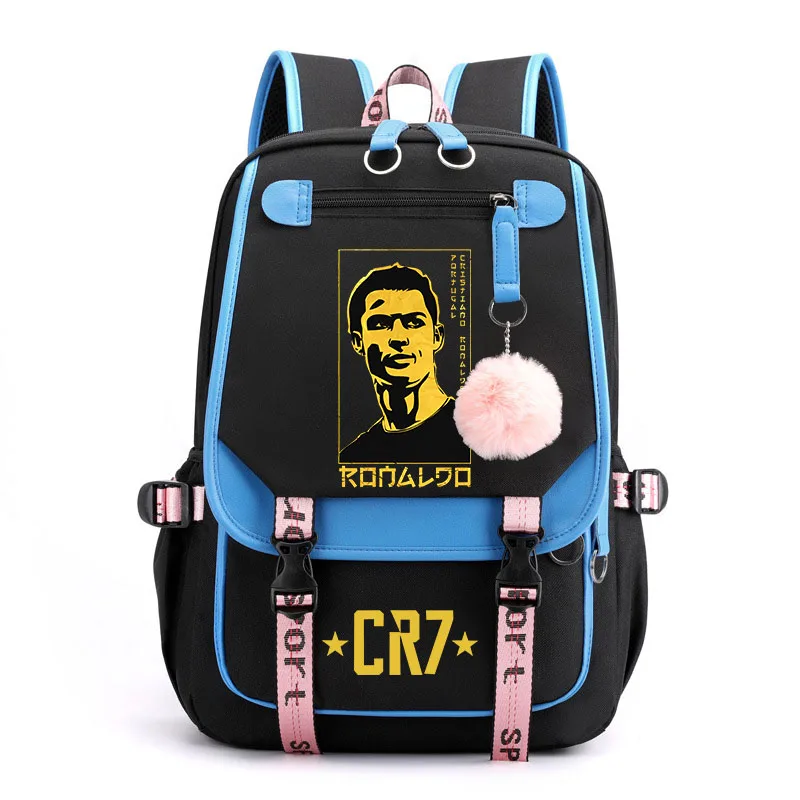 Ronaldo casual backpack teenage student schoolbag girls bag outdoor travel bag girls bag