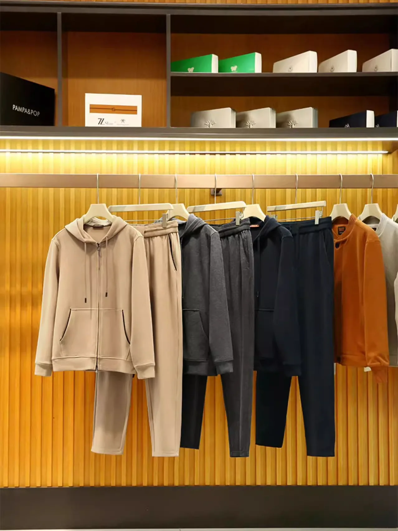 

Italian Luxury Men's Wool Blend Soft Comfortable Sportswear Casual Set Ele Autumn Faion Long Sve Cool Cover Set