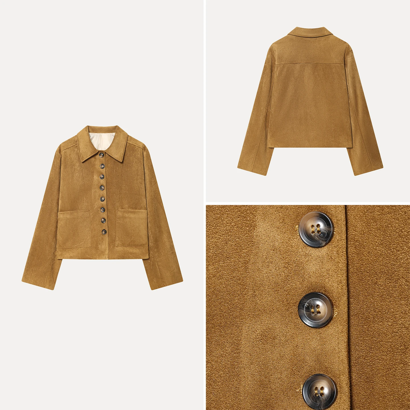 

Модное женское пальто с длинными рукавами, на пуговицах, с отложным воротником, свободного кроя, осенняя коллекция 2025, новинка, женская куртка.