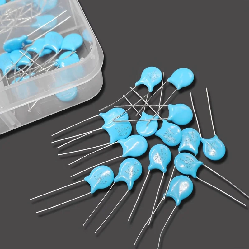 15Values 300Pcs 1KV/2KV/3KV (0.1nF to 22nF) High Voltage Ceramic Disc Capacitor Assorted Kit With Storage BOX