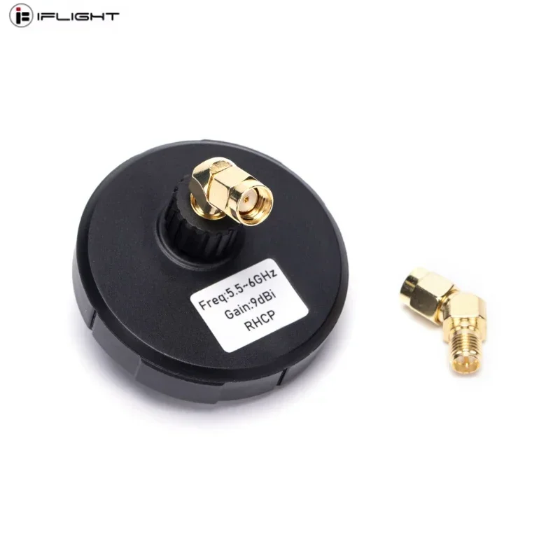 IFlight Pigeon 5.8G Circular Polarization Directional 9dBi Gain FPV Patch Antenna RP-SMA LHCP RHCP with 2PCS 45 Degree Adapter