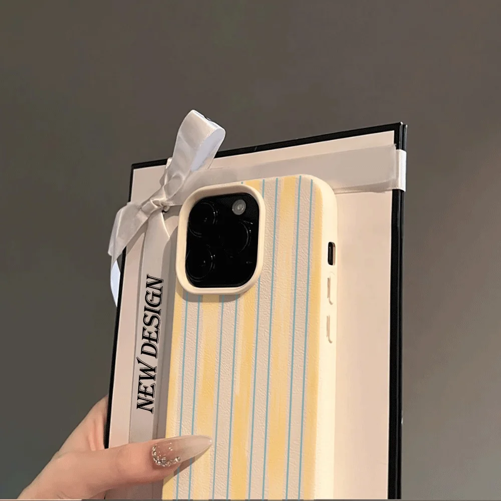 Zweifarbig gestreiftes Handyhülle mit Farbblockierung für iPhone 17 16 15 14 13 12 11 Pro Max 16 15 Plus 17 X XR Silikon Matt Weiche Hülle – Detail 3