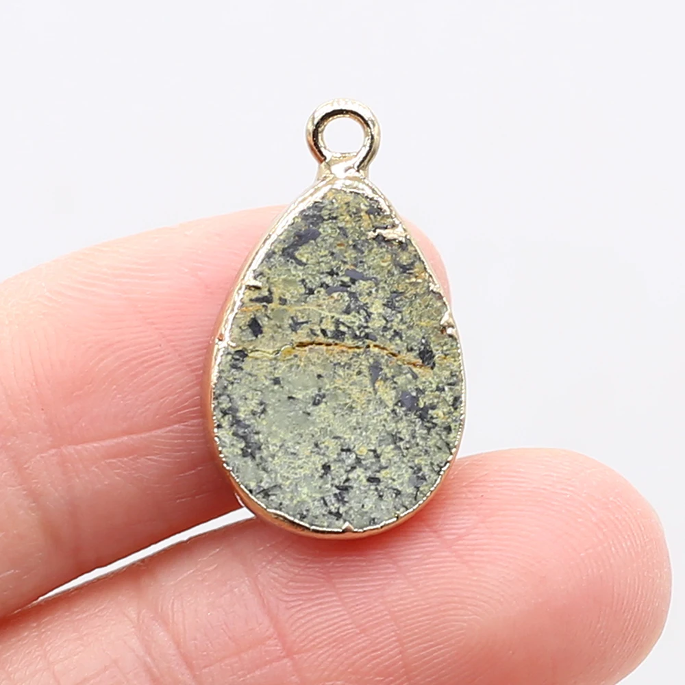 2Pcs Natural Semi-precious Stones Drop-shaped Gray Agate Ladies Jewelry Pendant Making DIY Necklace Bracelet Accessories 13x22mm