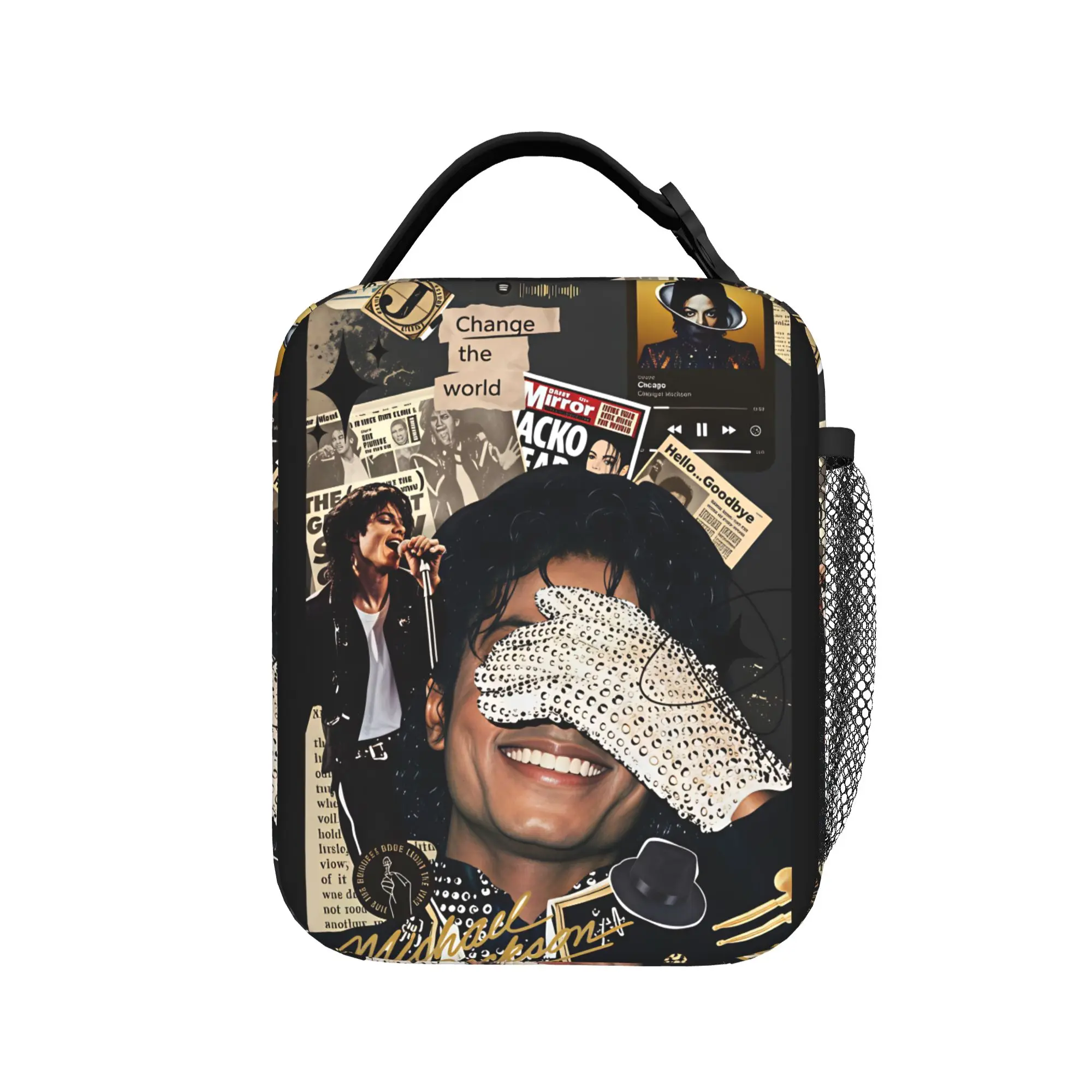 Michael Jackson Lunch Bag  Portable Lunch Box Women Picnic Print Cooler Bag Funny Oxford Thermal Tote Handbags