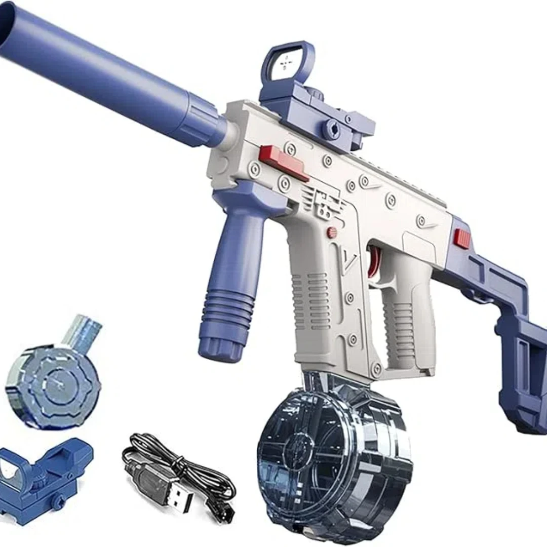 Pistola de água elétrica, pistolas de água para adultos e crianças, forte potência, até 25 pés de longo alcance, brinquedos de pistola de água de verão para adultos e crianças.