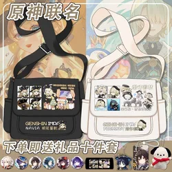 Anime Genshin Impact Cosplay Chiori Clorinde Xianyun Freminet Sigewinne Sethos Navia Nylon Cloth Cartoon Campus Messenger Bag
