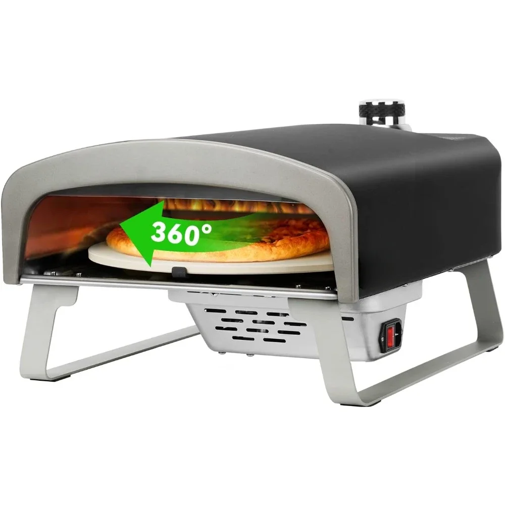 Gas Pizza Oven Portable Propane Pizza Oven with Automatic Rotating Stone for Outdoor Cooking,Portable Gas Pizza Oven for Party