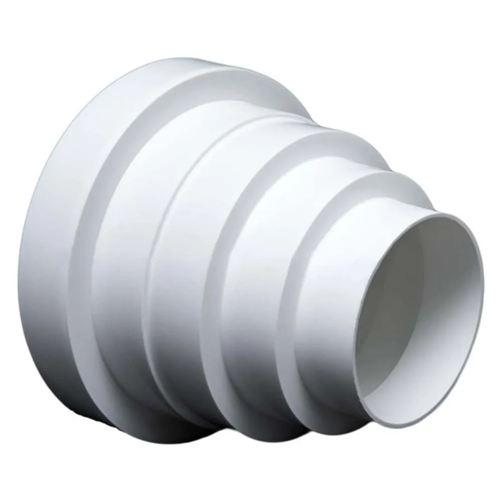 ABS Plastic Duct Reducer Connector for Extractor Fans Pipe in 80mm 100mm 120mm 125mm 150mm Sizes for Air Ventilation