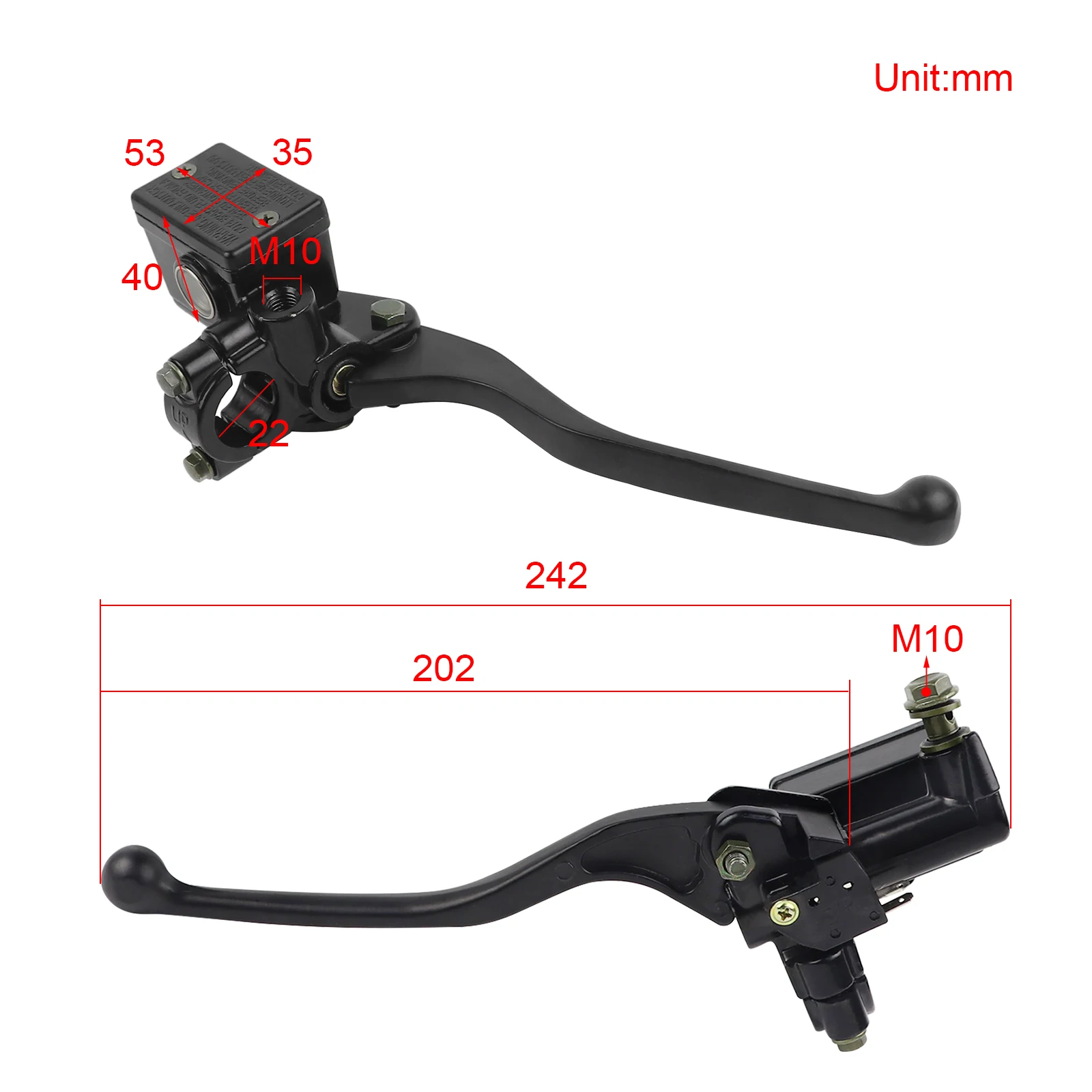 22mm Right Brake Clutch Master Cylinder Hydraulic Pump Lever for Honda TRX125 TRX200 TRX350 TRX400 TRX250 TRX300 TRX450 TRX420
