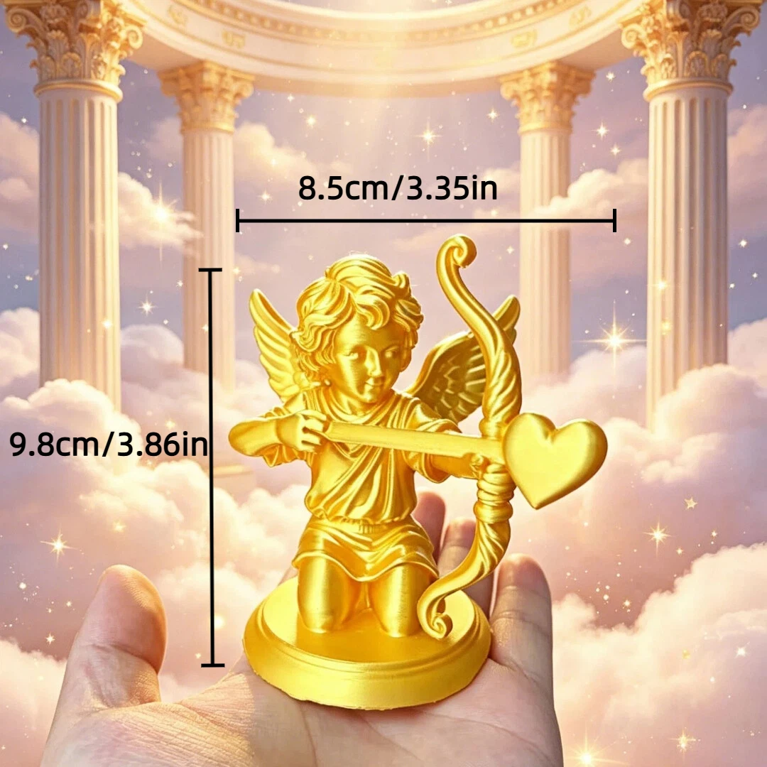 Gold/White Little Angel Statue - Classic Cupid Sculpture Design Romantic Valentine's Day Wedding Table Decor Home Decor