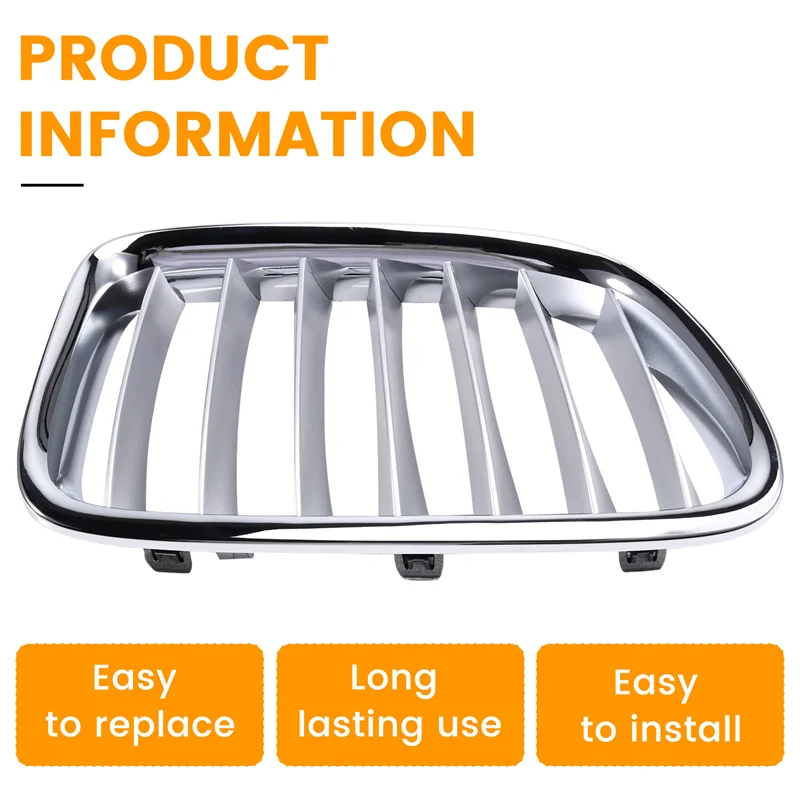 

Strict 1Pair Front Bumper Upper Center Grille Chrome For BMW X1 Series E84 2010-2012 51112993307, 51112993308