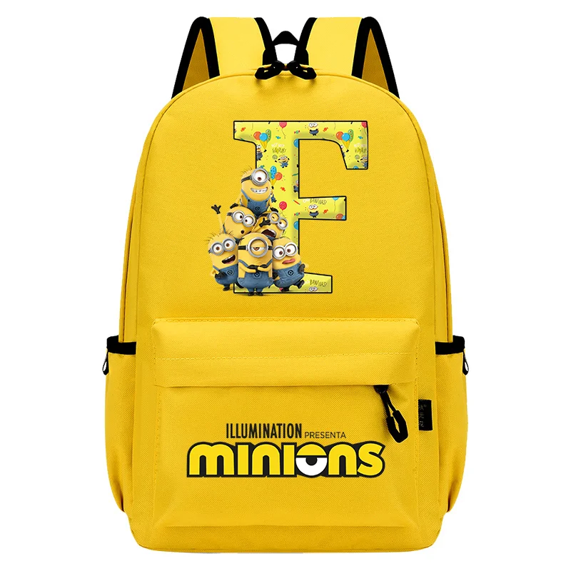 Minionses Backpack Anime Schoolbag Cartoon A-Z Partern Knapsack Student Large-capacity Storage Bags New Book Bag Birthday Gift