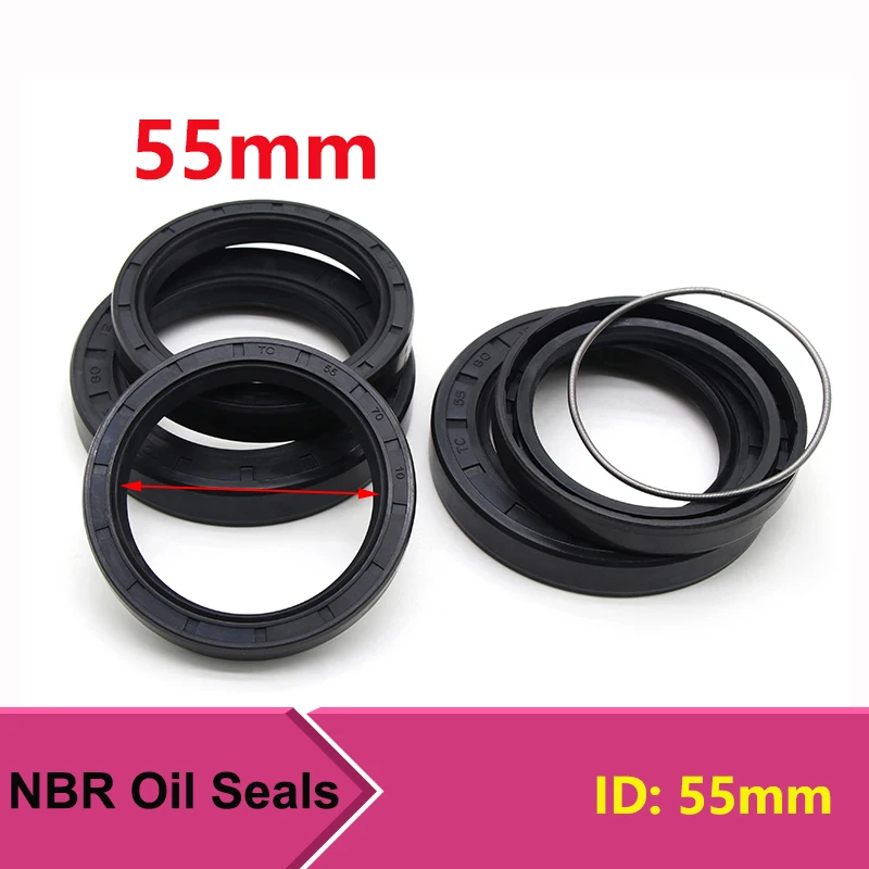 

1pcs ID 55mm NBR Oil Seal TC-70/72/75/78/80/82/85/90/95/100/110*8/9/10/12mm Nitrile Shaft Double Lip Gaskets Rubber Seal