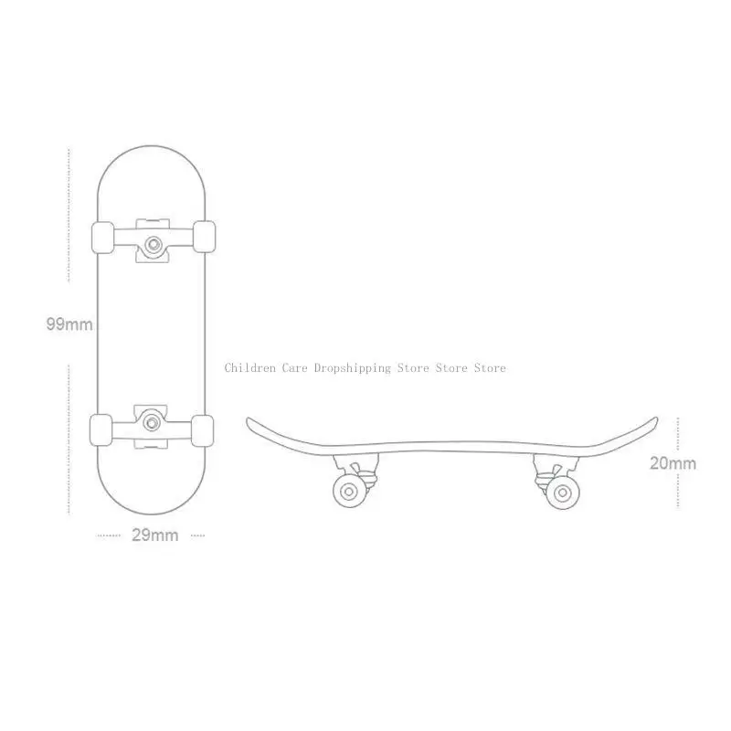 Mini Maple Skateboard Finger Toy Fingerboard Model Teens Party Favor Set