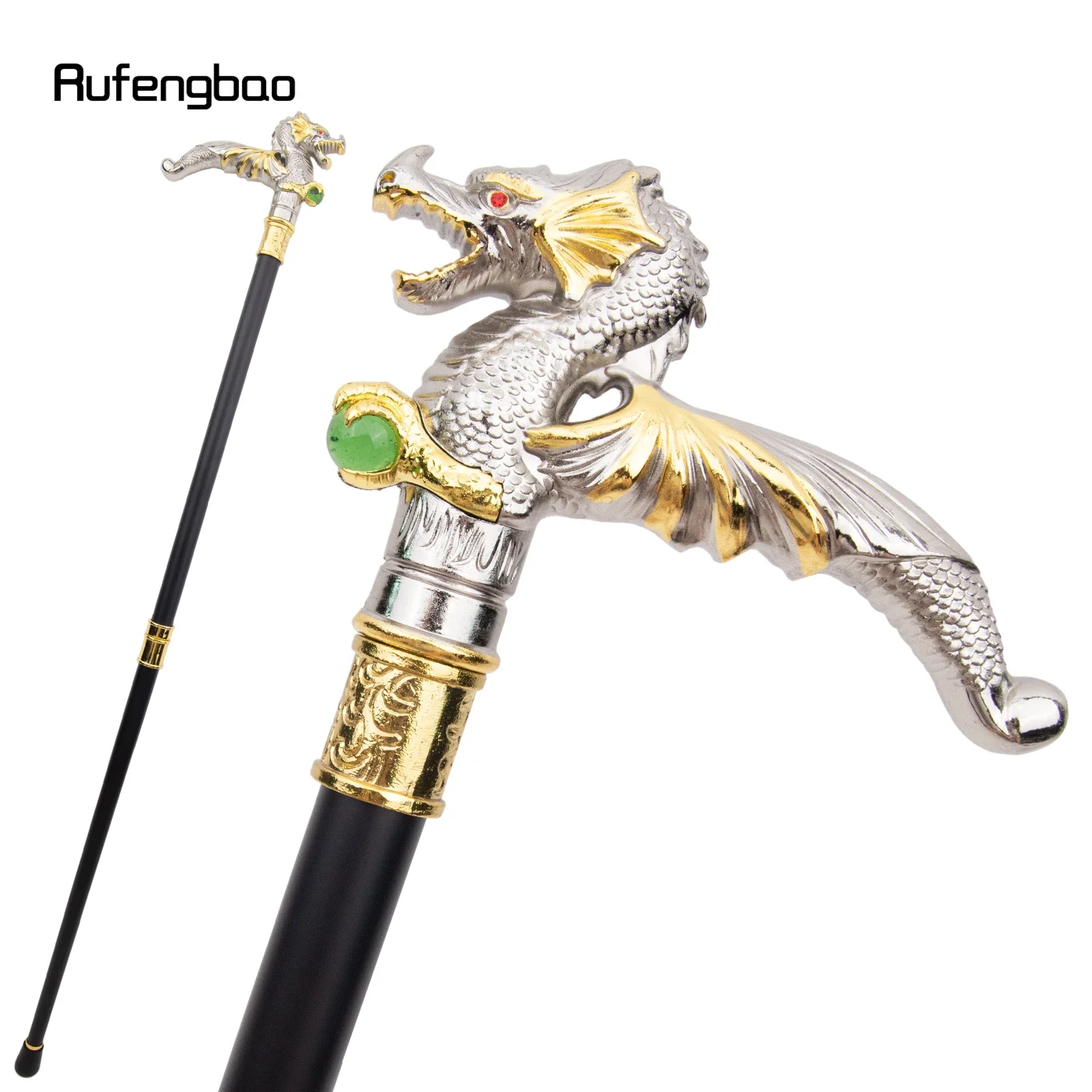 Elegant Golden & White Dragon Decorative Stick - 36