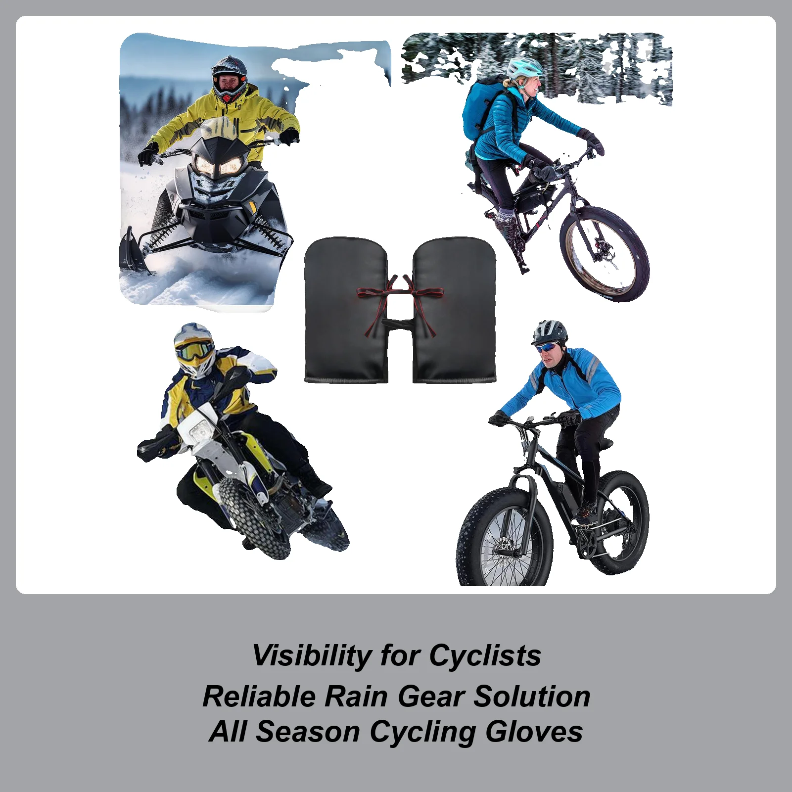 

Зимние теплые перчатки, муфты на руль мотоцикла, ветрозащитные, водонепроницаемые, велосипедные принадлежности со светоотражающими полосками, чехлы на руки велосипеда