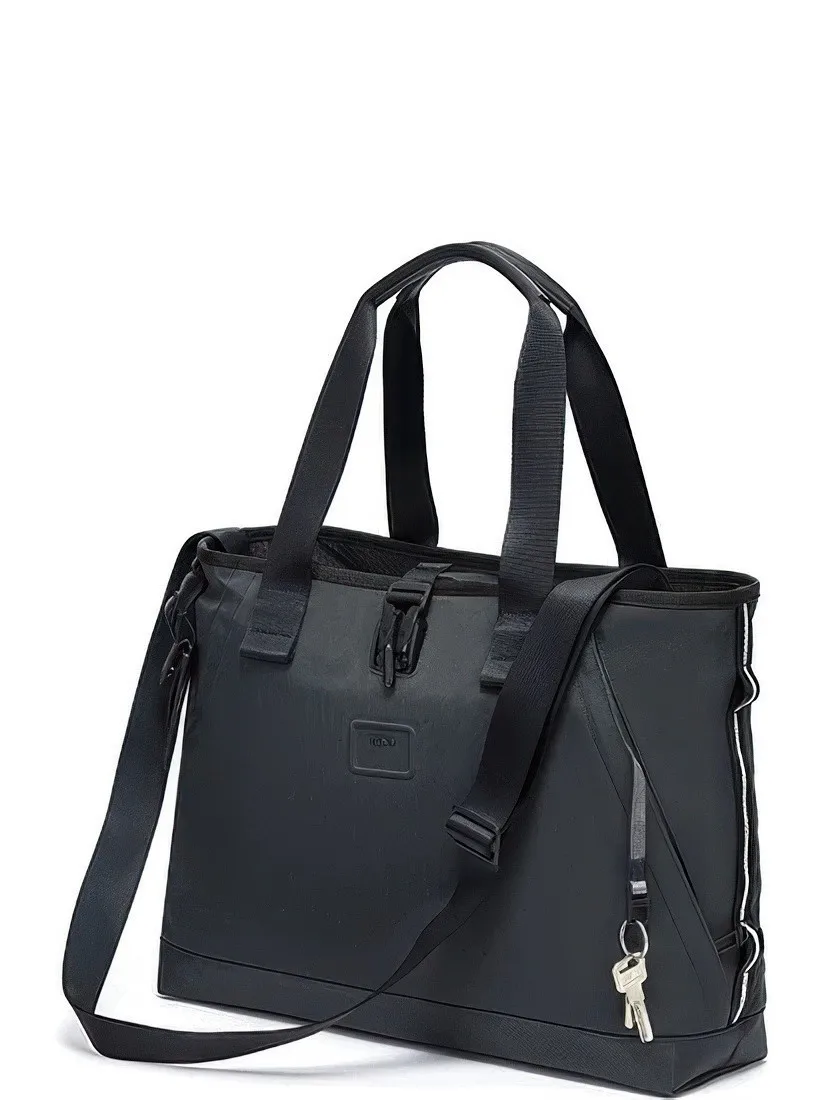 Men's Modern Briefcase - Lightweight Nylon Design Elegant Shoulder Bag, Stylish Black Tote Bag 232712